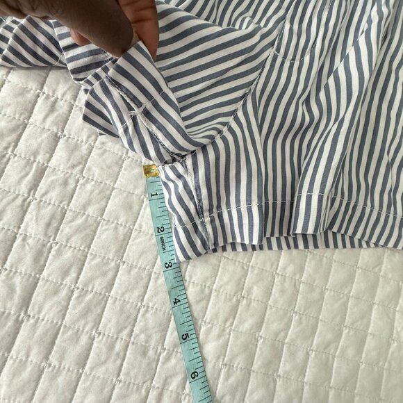 Abercrombie & Fitch Womens Striped High-Waisted Belted Shorts Blue/White Size M - Picture 8 of 10